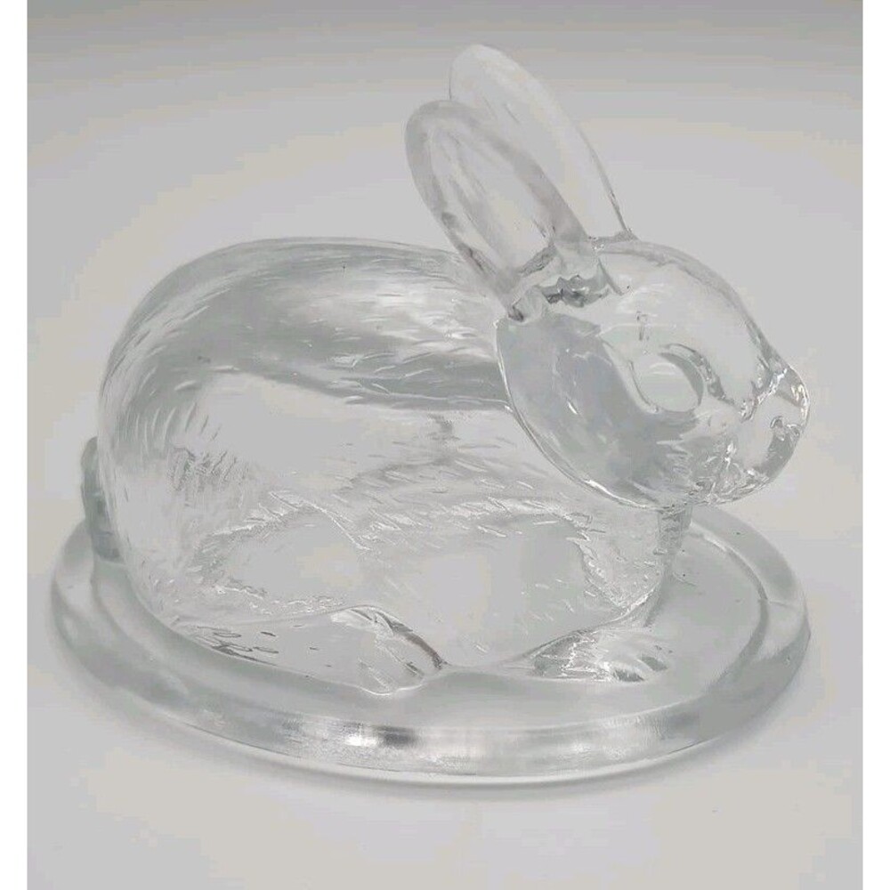 VTG L.E. Smith Easter Bunny Rabbit Clear Glass Covered Dish Compote LID ONLY
